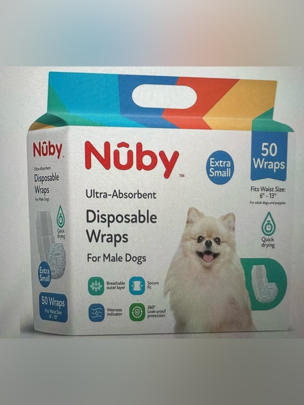Nûby Ultra-Absorbent Disposable Wraps - Extra Small - White, 50 count